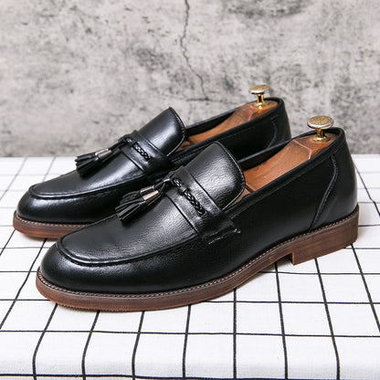Formal Leather Shoes For Men Classic Men's Dress Shoes Tassel Social Leather Brouge Shoes Men Casual Business Leather Loafer Man