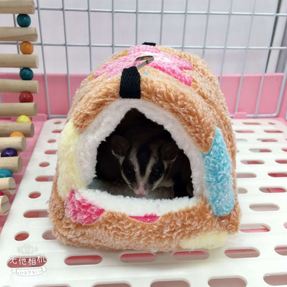 Ninho de Hamster Bolsa de Mel Esquilo Ramo de Flor Brilhante Porquinho-da-índia Porco-da-holanda Gato Longo Suprimentos de Aquecimento de Inverno para Animais de Estimação Gaiolas de Algodão