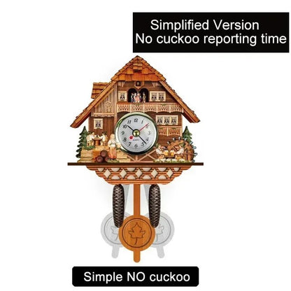 Wooden Hanging Wall Clock Bird Alarm Clock Cuckoo Clocks For Home Kid's Room Decoration Quartz Watch Decorative Home Decor