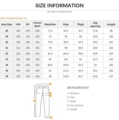 American Elastic Straight Jeans Men Ripped Worn-out Slim-fit Cotton Denim Pants Korean Style Fashion Blue Black Men's Clothing