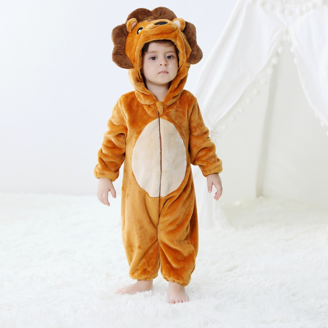 Baby Kigurumi Cute Lion Cartoon Romper Infant Kids Animal Onesies Jumpsuit Toddler Clothes Halloween Girls Boys Cosplay Costumes