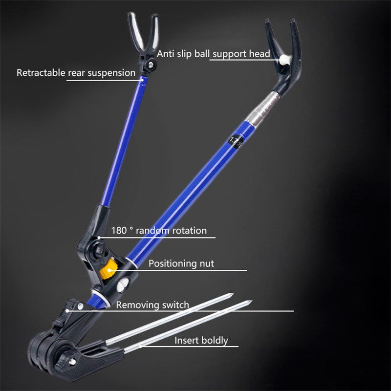 1.7M/2.1M/2.4M Novo Suporte de Vara de Pesca Telescópico de Aço Inoxidável Engrossado, Suporte de Vara de Pesca Dupla Finalidade, Suporte para Vara de Pesca