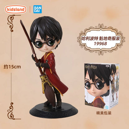 14cm Original Bandai Q Posket Harry Potter Series Versão Personagem Draco Malfoy Hermione Action Figure Anime Colecionável Bonecas Infantis