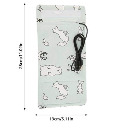 USB Milk Water Warmer Travel Stroller Insulated Bag Baby Nursing Bottle Heater Portable Heated Insulated Storage Bag BPA