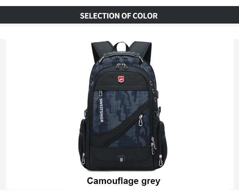 Mochila Masculina Antifurto Impermeável para Notebook de 17 polegadas com Carregamento USB, Mochila de Viagem de Negócios e Escolar Masculina