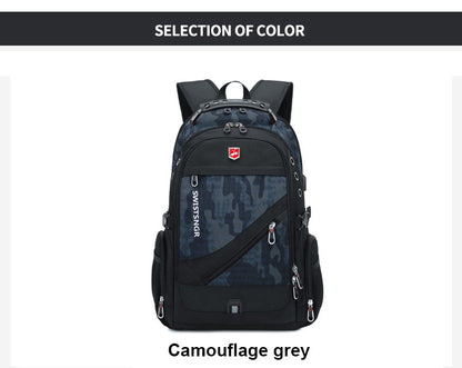 Mochila Masculina Antifurto Impermeável para Notebook de 17 polegadas com Carregamento USB, Mochila de Viagem de Negócios e Escolar Masculina