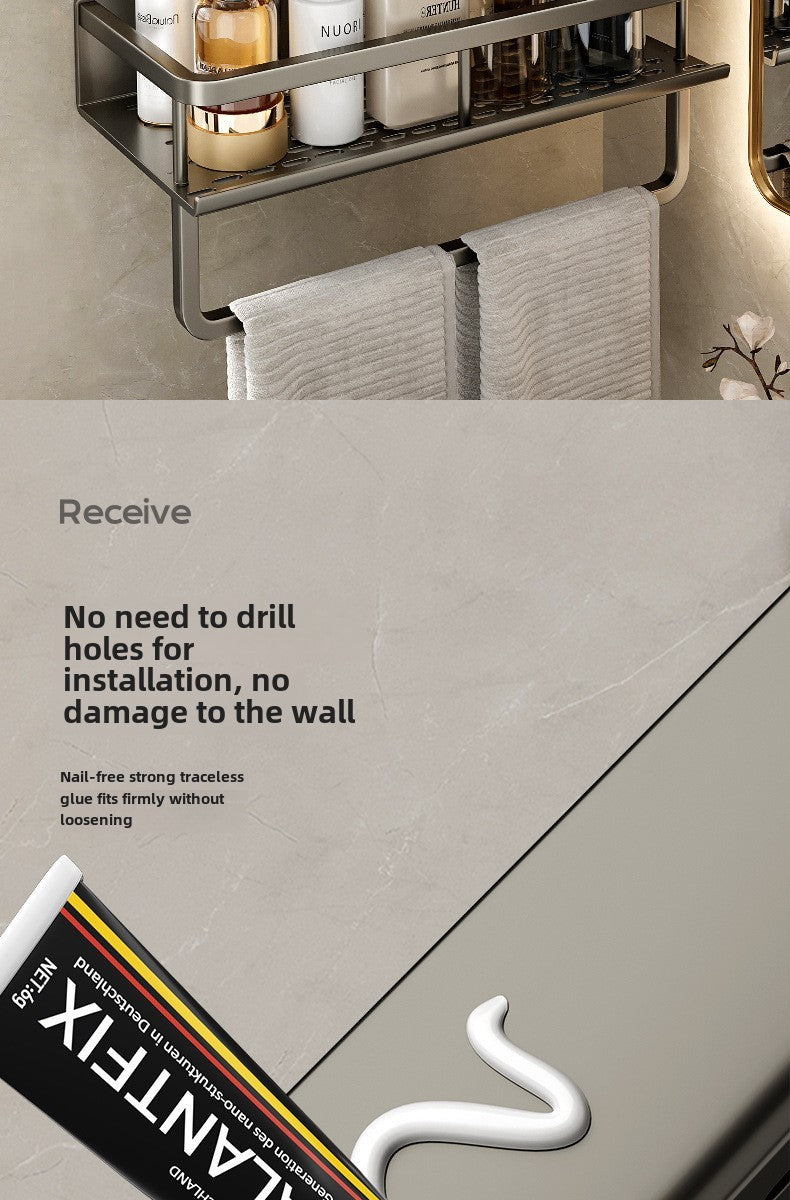 Toilet storage rack, non perforated washbasin, light luxury bathroom, wall mounted toilet, toilet wall storage rack