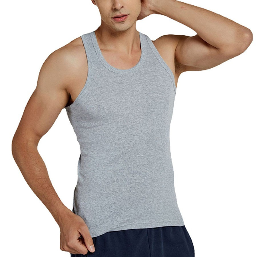 Tank Tops Men 2025 Summer 100% Cotton Cool Fitness Vest Sleeveless Tops Gym Slim Colorful Casual Undershirt Male 7 Colors 1PCS