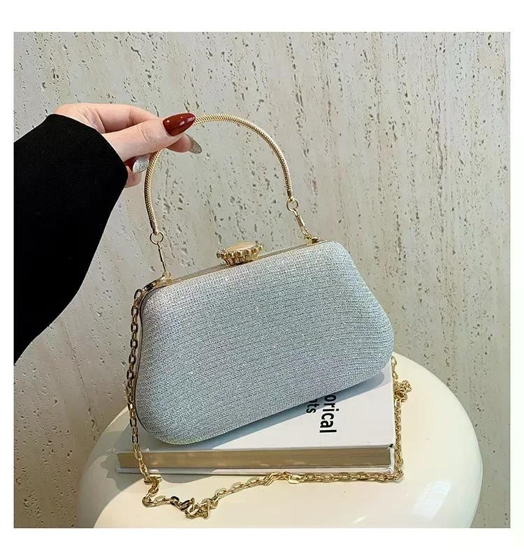 Luxury High Design Women Evening Bag Brand Party Banquet Glitter Bag for Ladies Wedding Clutch Handbag Shoulder Bag Chain Bolsas