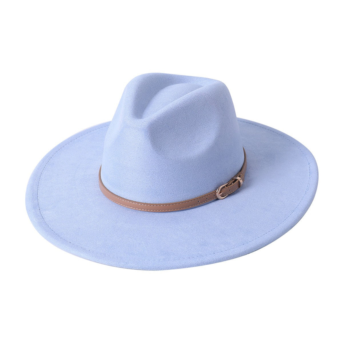Chapéu fedora de aba larga com cinto de camurça vegana em formato de coração para homens e mulheres chapéu jazz de feltro chapéu feminino clássico