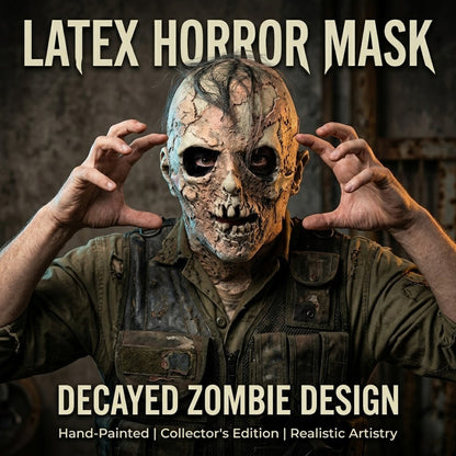 Realistic Zombie Skull Latex Mask Full Head Scary Skeleton Costume Mask For Adult Halloween Cosplay Party Horror Prop