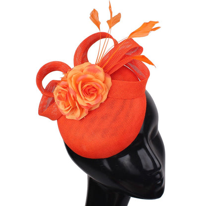 Acessórios de Cabelo para Noiva Bege Imitação Fascinators Chapéus Chapéu de Coquetel Ocasião Chapelaria Tiara