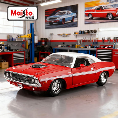 Maisto 1:24 Dodge Challenger R/T Coupé 1970 Carro de Liga Fundido e Veículos de Brinquedo Modelo de Carro em Miniatura para Crianças