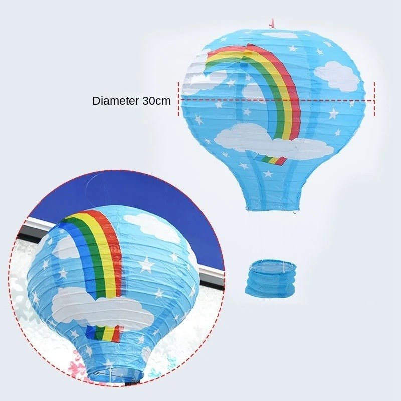 1pc Ceremony Holiday Party Folding Paper Lantern Hot Air Balloon Shape 30/40cm Pink Blue For Kids Baptism Birthday Wedding Decor