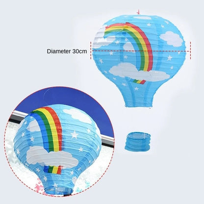 1pc Ceremony Holiday Party Folding Paper Lantern Hot Air Balloon Shape 30/40cm Pink Blue For Kids Baptism Birthday Wedding Decor