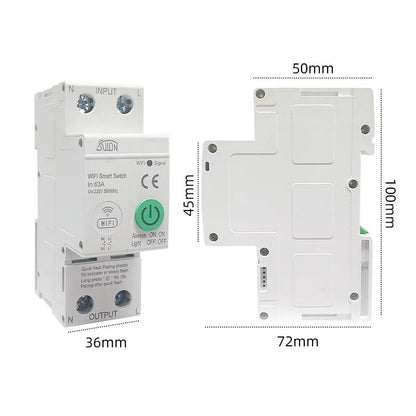 WIFI/ZigBee Smart Circuit Breaker Smart Switch Power Metering Remote-Metering Circuit Breaker 1P40A 2P63A Work With Tuya Alexa