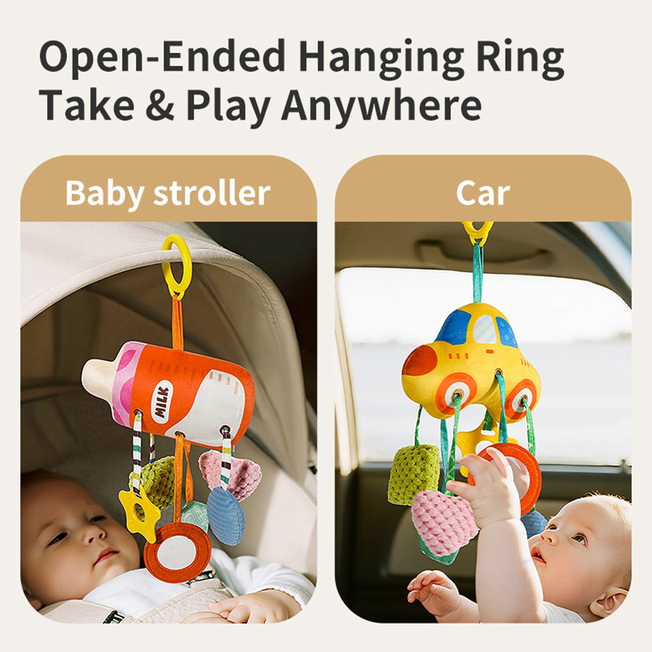 Brinquedo de sucção para carro de bebê, mamadeira, pingente de brinquedo Lala para bebê, chocalho de corda para recém-nascido, enfeite para pendurar no assento do carro, acessório calmante