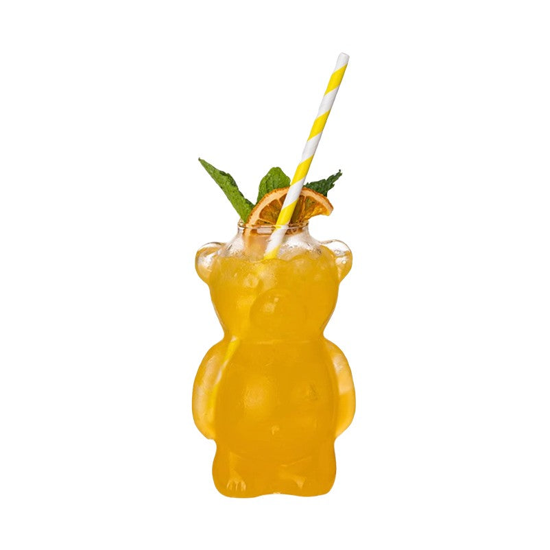 Copo de Vidro em Formato de Urso Copos Criativos para Coquetéis Copo de Suco Transparente Copos Personalizados de Água Acessórios para Bar e Festa