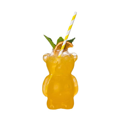 Copo de Vidro em Formato de Urso Copos Criativos para Coquetéis Copo de Suco Transparente Copos Personalizados de Água Acessórios para Bar e Festa
