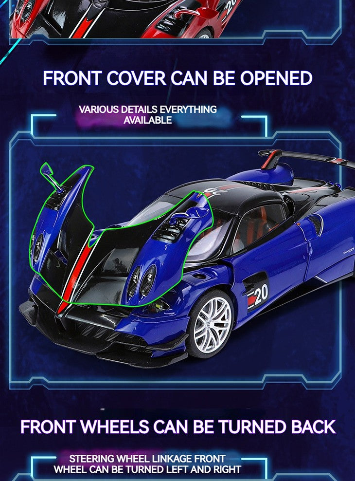 1:18 Pagani Huayra BC Azul Francia/Candy Blue com detalhes em carbono 1/18 Carro Modelo da Autoart