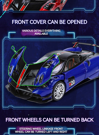 1:18 Pagani Huayra BC Azul Francia/Candy Blue com detalhes em carbono 1/18 Carro Modelo da Autoart