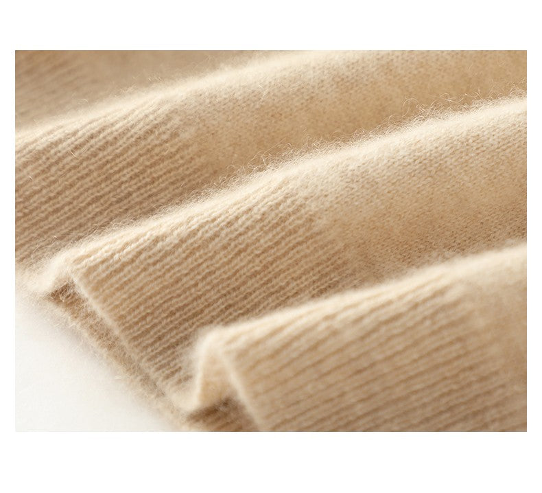 Autumn And Winter 100% Pure Wool Ladies Long Sweater Skirt Semi-High Collar Cashmere Dress Large Knit Bottoming Skirt