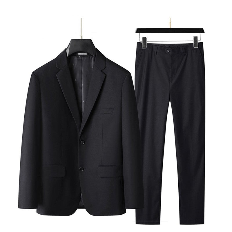 Men's 2025 Business Casual Suit And Trousers Two-Piece Set Large Size XL-9XL Handsome Solid Color All-In-One Wedding Dress