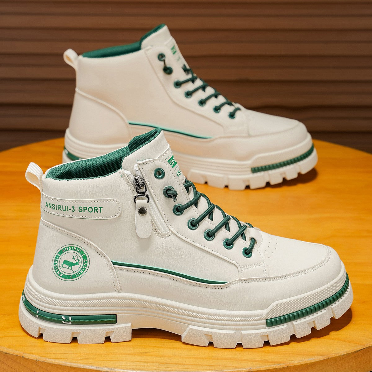 Men's high top denim boots, casual sports shoes, trendy and fashionable men's boots