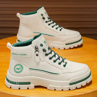 Men's high top denim boots, casual sports shoes, trendy and fashionable men's boots