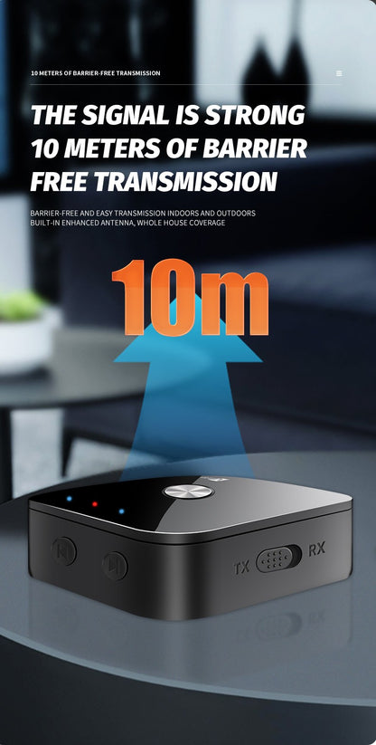 Tebe aptX/aptX-Adaptive Bluetooth 5.4 Audio Receiver Transmitter R/L 3.5mm Aux Wireless Music Adapter for TV Car Headphones