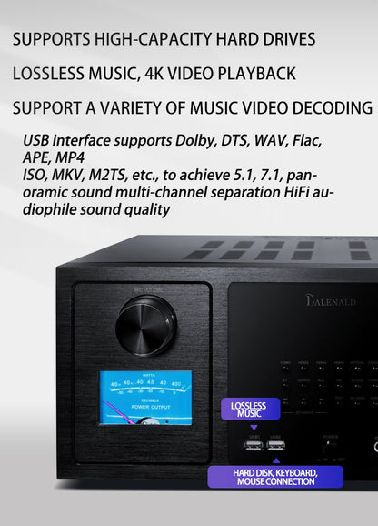Conjunto de áudio Bluetooth de home theater com rede inteligente e 7.2 canais Balenald Dolby Atmos de última geração