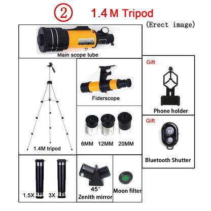 F30070M Telescópio Astronômico Profissional AZM70300 HD de Alta Potência com Tripé Portátil Zoom de 150x Visão Noturna da Lua e Estrelas