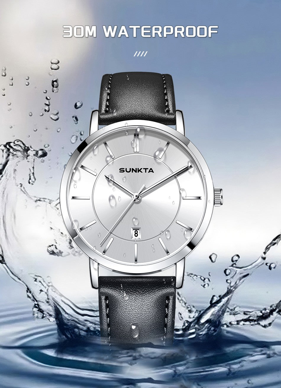 LIGE Sunkta Man Watch Fashion Luxury Waterproof Ultra Thin Date Casual Clock Leather Classic Quartz Watches for Men Reloj Hombre