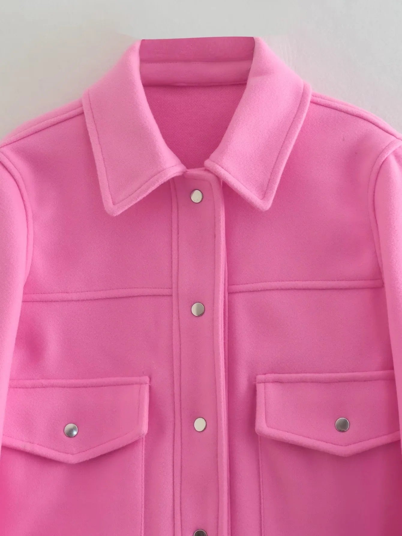 HH Jackets For Womens Autumn Fashion Solid Front Pockets Button Long Sleeve Jacket Elegant Woman Casual Outerwear Coat