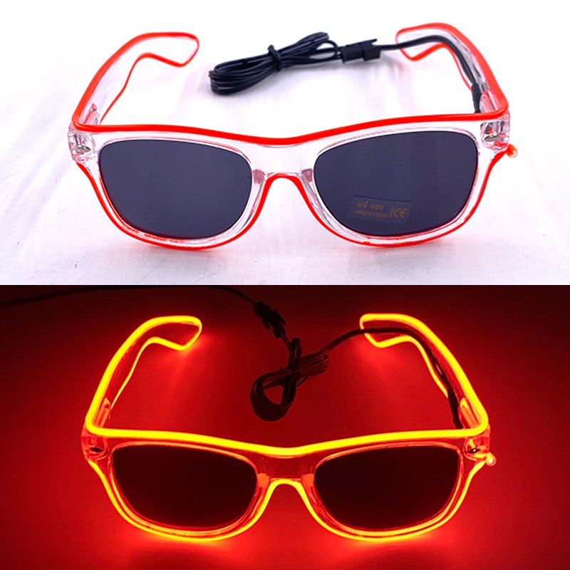 1PC Light Up LED Glasses Glow Sunglasses EL Wire Neon Glasses Glow in The Dark Party Supplies Neon Party Favors for Adults