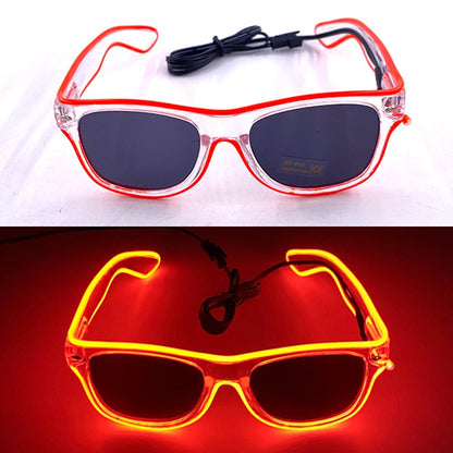 1PC Light Up LED Glasses Glow Sunglasses EL Wire Neon Glasses Glow in The Dark Party Supplies Neon Party Favors for Adults