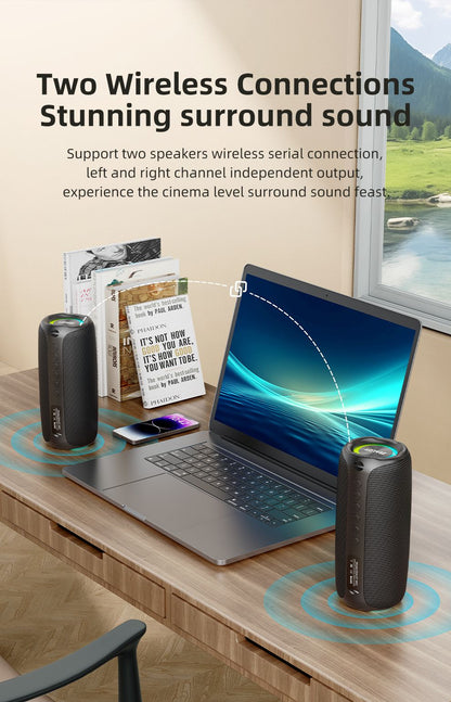 ZEALOT-MP2 Bluetooth Speaker,Ultra Portable, Up to 15H Playtime,IP65 Waterproof and Dustproof,Powerful Sound for outdoor