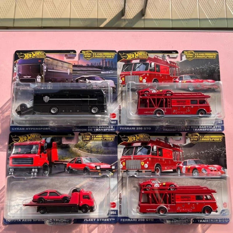 Genuine Hot Wheels Car Culture 2025 Team Transport Fleet Series Car Model 1/64 Flf56 Ferrari 250 Toyota Ae86 Alloy Model Gifts