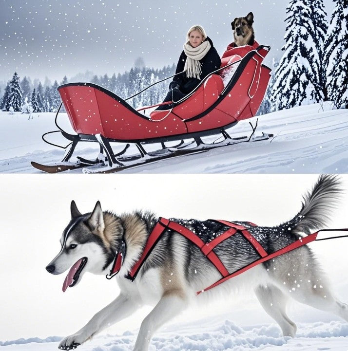 Coleira de Peito para Cães, Arnês para Treinamento de Peso, Cinta de Tração, Huskies, Samoieda, Trenó, Neve, Corda de Tração para Snowboard