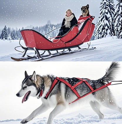 Coleira de Peito para Cães, Arnês para Treinamento de Peso, Cinta de Tração, Huskies, Samoieda, Trenó, Neve, Corda de Tração para Snowboard