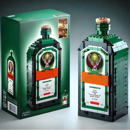 No Box Creative Whiskey Bottle Building Blocks, 3D Puzzle DIY Model Kits for Adults, Home Bar Decoration, 10 Styles Available