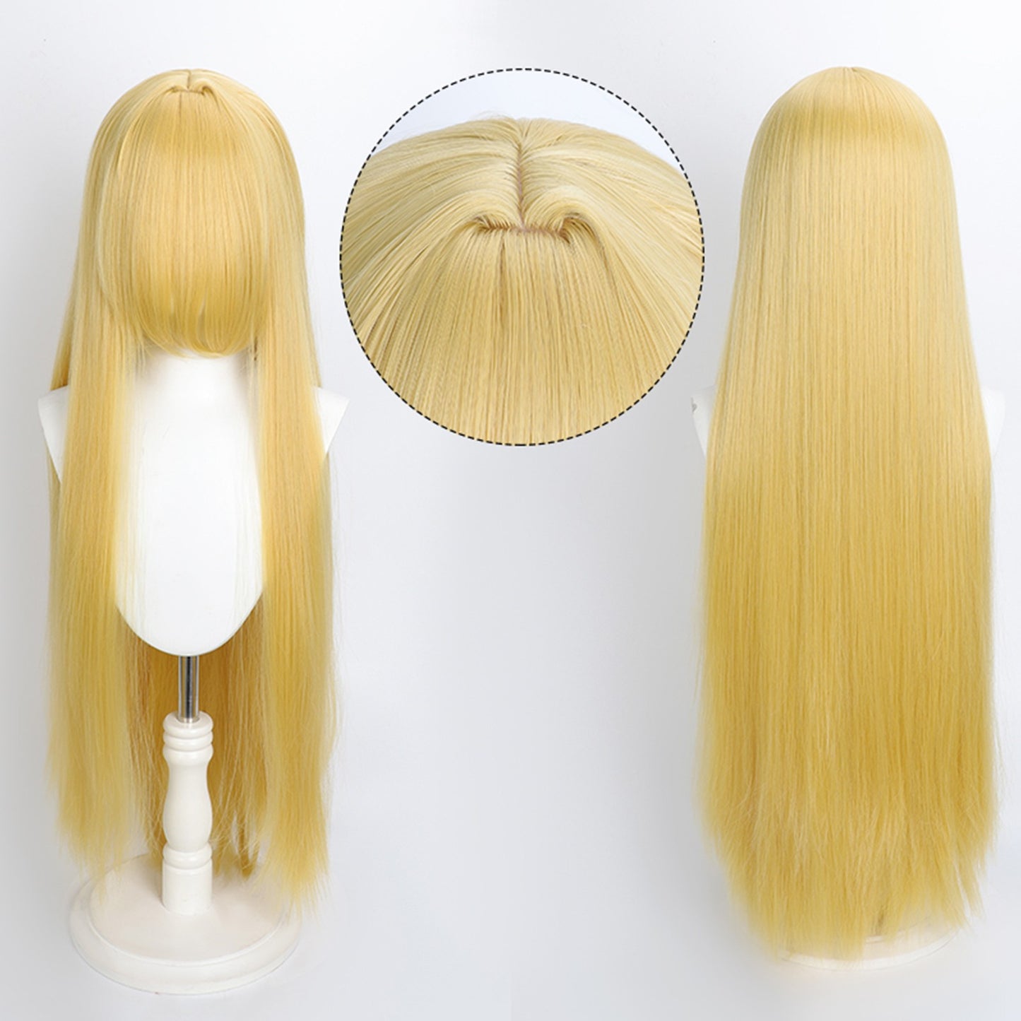 Peruca Colorida de 100cm Longa Lisa Cosplay Anime Fantasia Festa Perucas Sintéticas Resistentes ao Calor