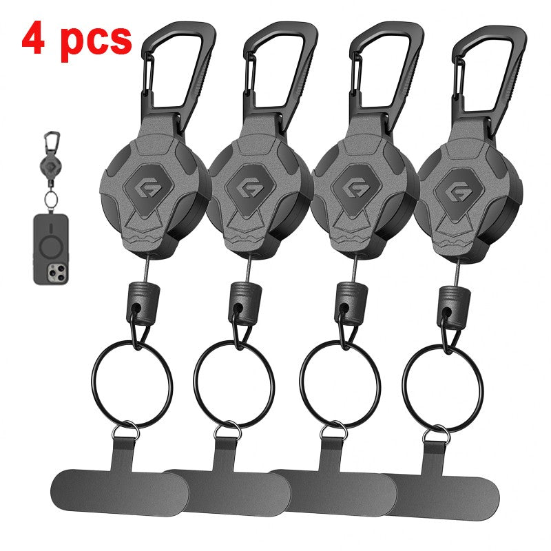 GITFOS Retractable Keychain Heavy Duty Tactical ID Badge Reel Strap Holder With Phone clip fastener Retractable Cord KeyRing