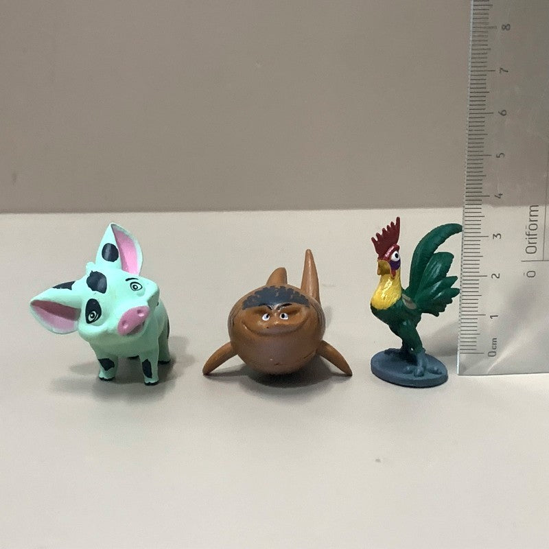 Lot 10pcs/Set  5-8CM Disney Moana Princess Moana Cheif Tui Maui Grandma Tala Pua Pig Rooster Kakamora Action Figures Decoration
