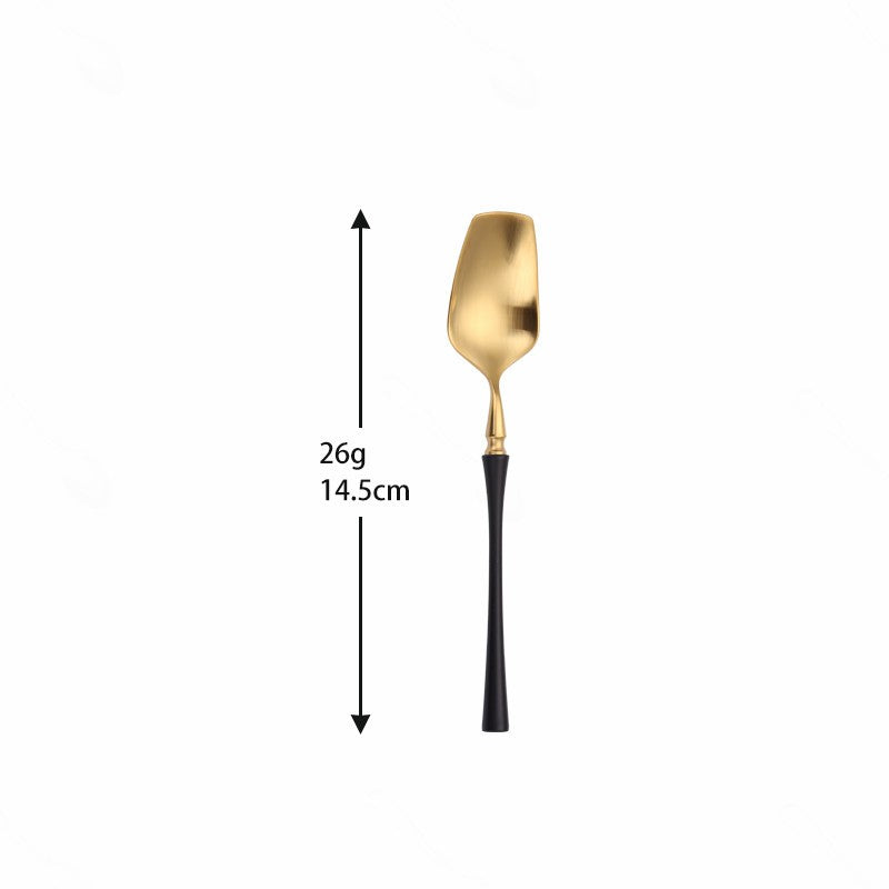Conjunto de Talheres Matte Dourado Garfos Colheres Facas Conjunto de Talheres Aço Inoxidável Dourado Prata com Garfo de Bolo