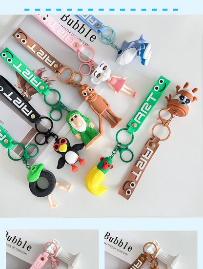 Italian Brainrot Keychain Accessories, Tungtungsahur Whimsical Abstract Mirage Creature Designs Bag Charm