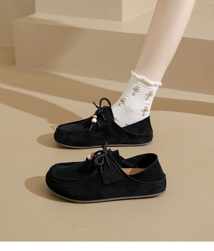 Fashion Brand Shoes Woman 2025 Autumn New Vintage Suede Loafers Pumps Women's Casual Flats Shoes British Style Flat Single Shoes