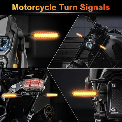 4pcs Universal Motorcycle Led Turn Signals Blinker Flowing Water Flashing Lights Stop Signal Light DRL Lamp Tail Brake Signal