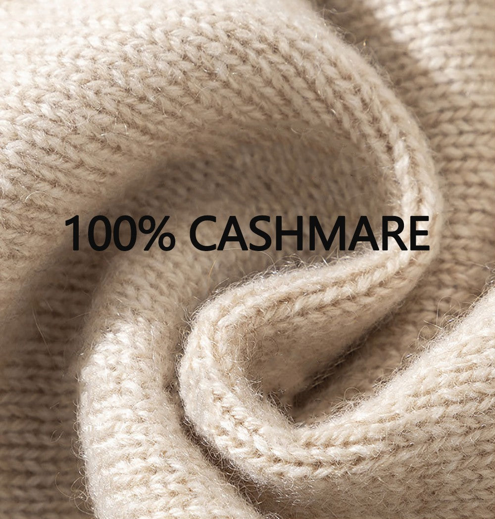 100% Cashmere Beanies Stocking Cap Women Men Seamless Knitted Woolen Hat Soild Colour Autumn Winter