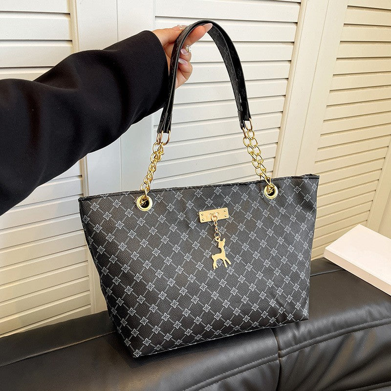 2024 Autumn and Winter New Presbyopic Handbag Shoulder Bag Large Capacity Tote Bag Women's Bag